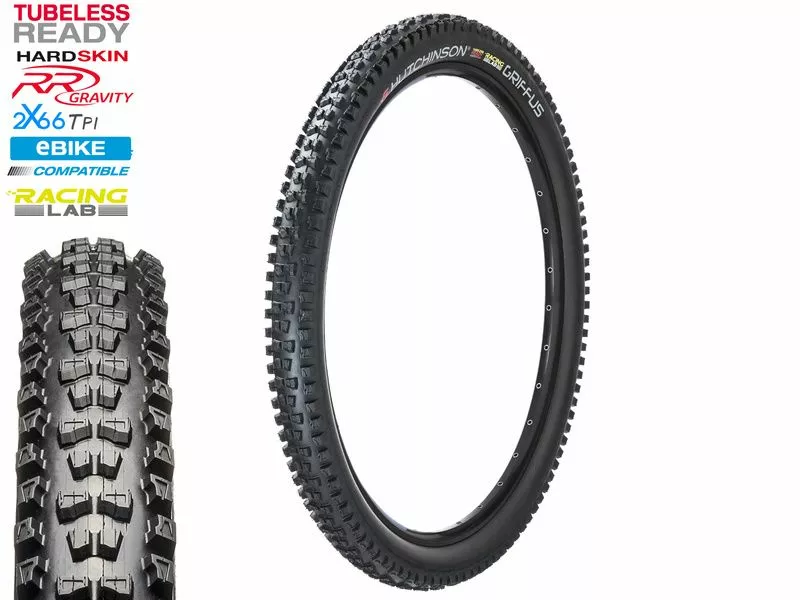 Hutchinson Pneu Griffus Racing Lab EBIKE Tubeless Ready 2x66 TPI 27.5'' Noir 3 Hutchinson Pneu Griffus Racing Lab EBIKE Tubeless Ready 2x66 TPI 27.5'' Noir