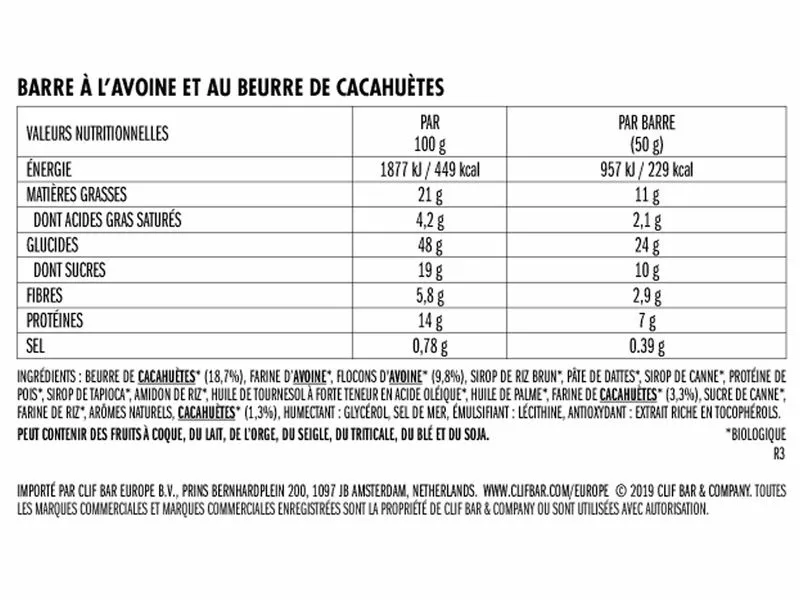 CLIF® Bar Clif Bar Barre énergétique Nut Butter Goût Beurre De Cacahuètes 2022 4 CLIF® Bar Clif Bar Barre énergétique Nut Butter Goût Beurre De Cacahuètes 2022 – Image 2